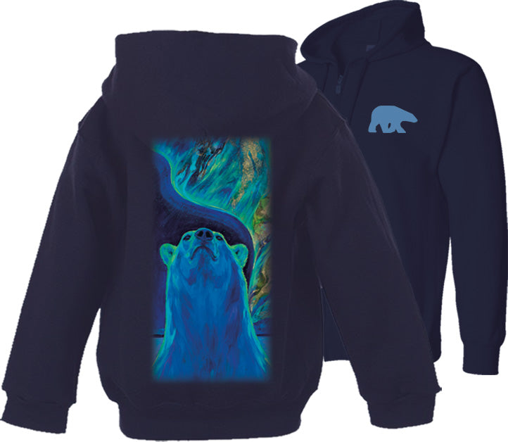 Adult Polar Show With Paw Full Zip Hooded Sweatshirt