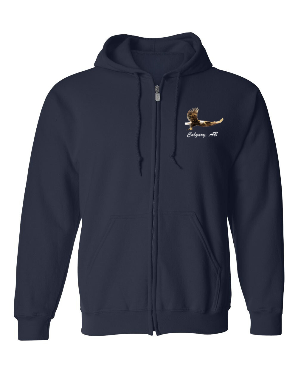 Adult Eagle Left Chest Full Zip Hooded Sweatshirt