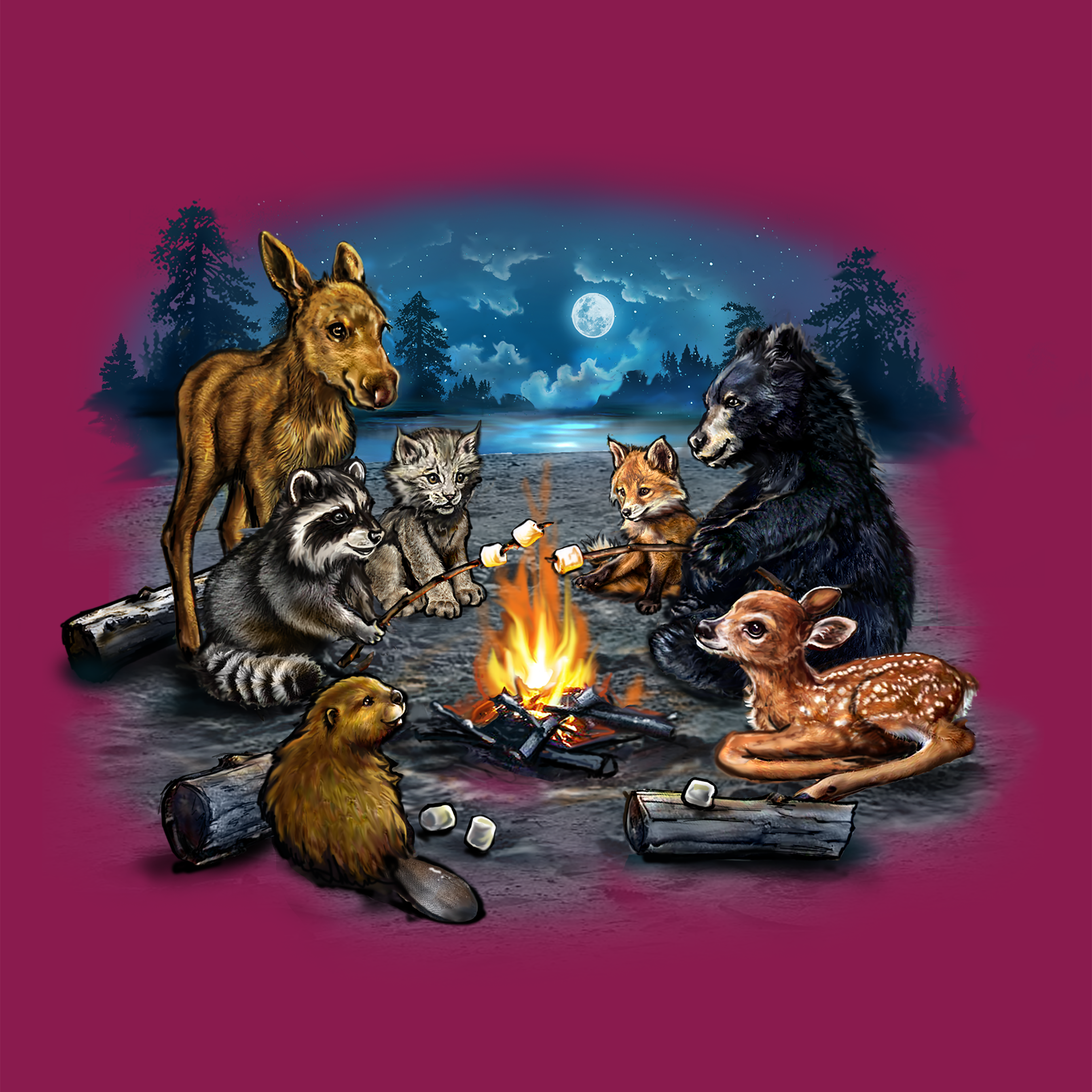 Children's Campfire Critters T-Shirt (Baby animals)