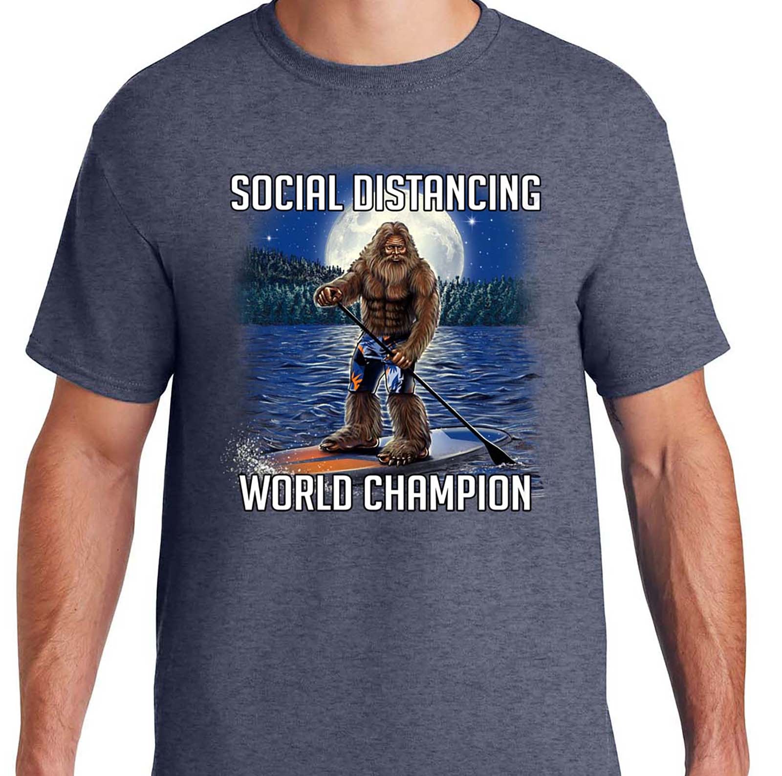 Adult Sasquatch Paddle Boarder T-Shirt