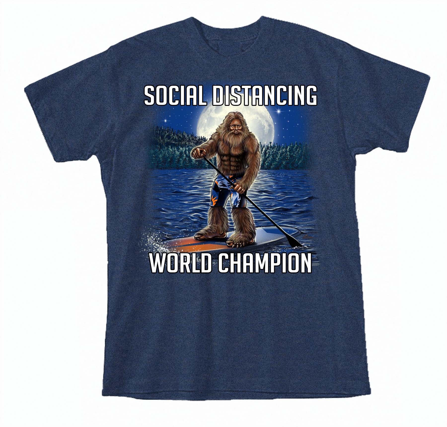 Adult Sasquatch Paddle Boarder T-Shirt