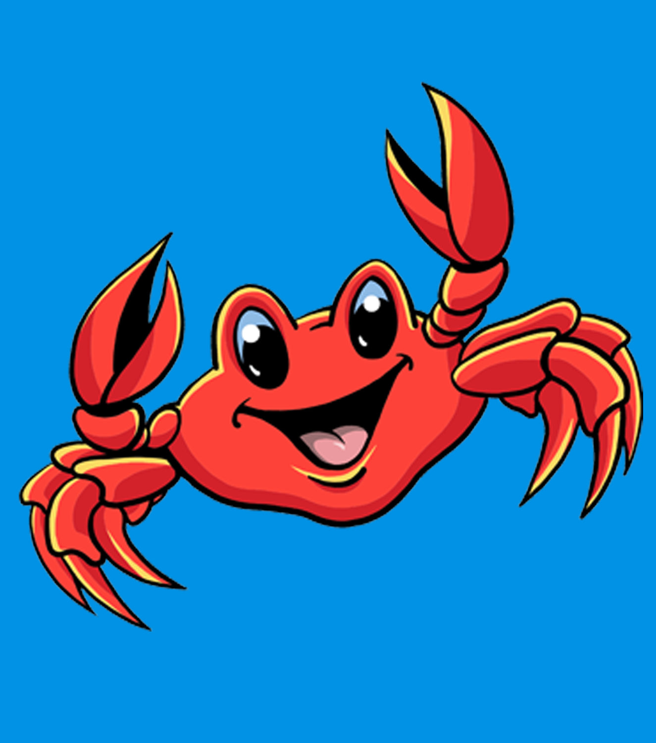 Smiley Crab- Cute artwork of smiling cartoon crab