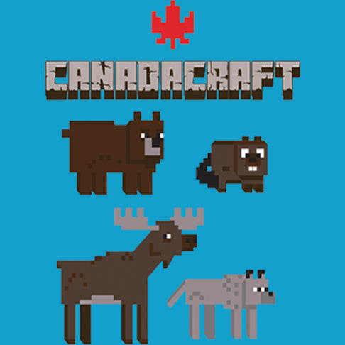 Canada Craft - painting of bear, moose, wolf and beaver 